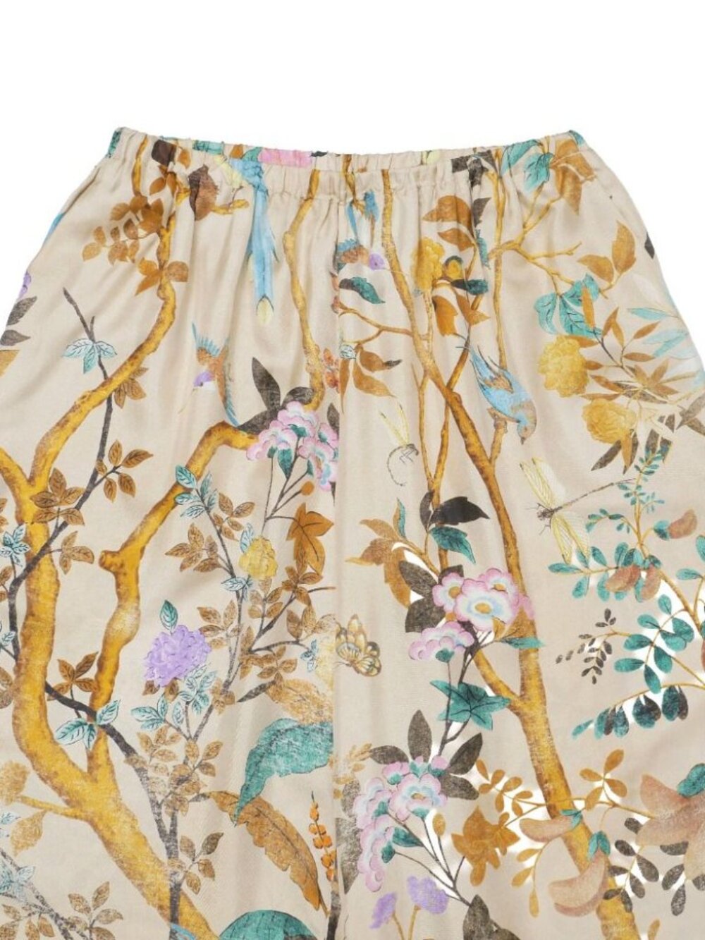 Gucci Wide Pants 42 Silk Satin All Over Pattern Cropped - Picture 2 of 6